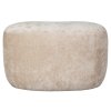 Bézs kárpitozott Popule puff 46 cm