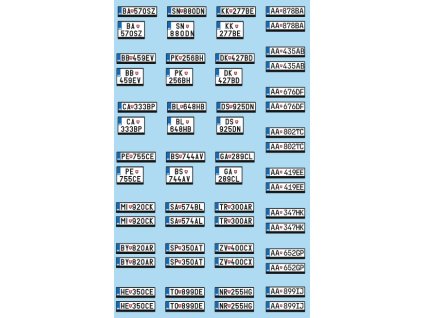 Arch Poznávacích značek (Verze Slovensko 3-typ a 4-typ)