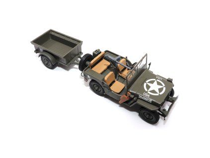 Willys Jeep w/Trailer Diecast US Army