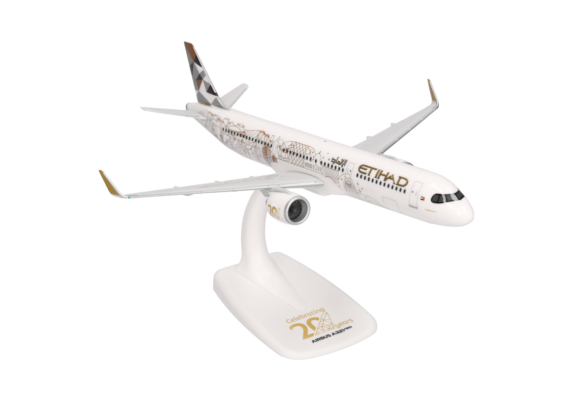 1:200 Airbus A321-251N Etihad Airways ″20 Years″ Colors (Snap-Fit)