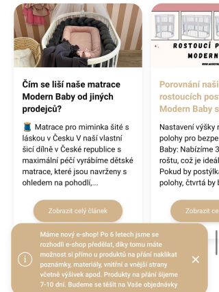 🛏️ Matrace Modern Baby – česká kvalita bez kompromisů ✔️ Šijeme matrace v naší dílně v Česku ✔️ Do kulatých, oválných,...