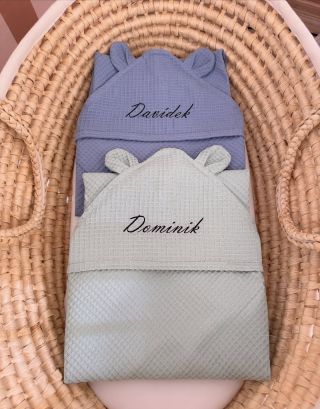 Vaflové osušky s oušky s výšivkami na přání🤍