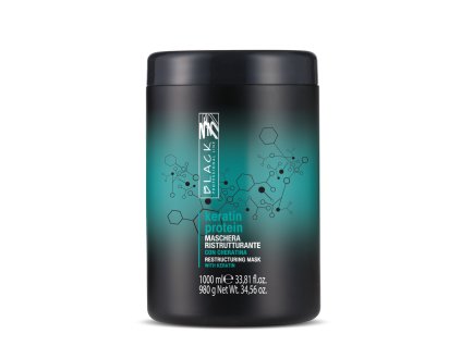 4544 regeneracni maska pro poskozene vlasy black professional keratin protein maschera 1000 ml