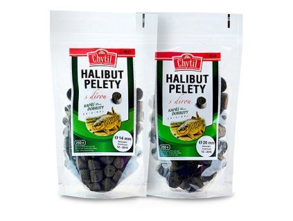 Halibut pelety s dírou 250 g (Průměr 14 mm)