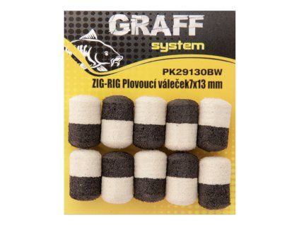 graff zig rig plovouci valecek 7x13mm cerna bila 10ks