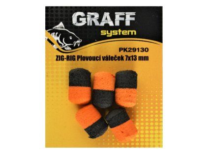 graff zig rig plovouci valecek 7x13mm cerna oranzova 5ks