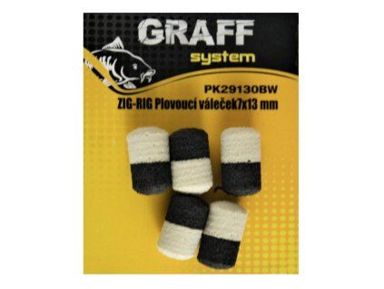 graff zig rig plovouci valecek 7x13mm cerna bila 5ks