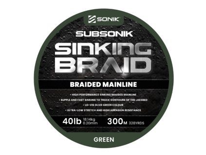 sonik snura subsonik sinking braid 300m 0 20mm 40lb
