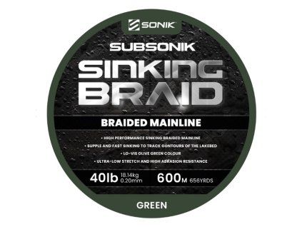 sonik snura subsonik sinking braid 600m 0 20mm 40lb