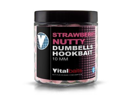 vitalbaits dumbells strawberry nutty 150g 10mm