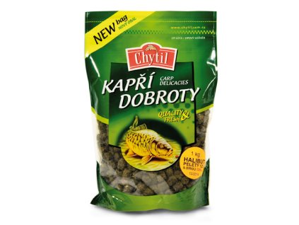 Halibut pelety s dírou (Průměr 14 mm, Gramáž 1 kg)