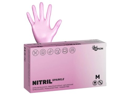328 13 nitrilove rukavice nitril sparkle 100 ks nepudrovane perletove ruzove 4 0 g