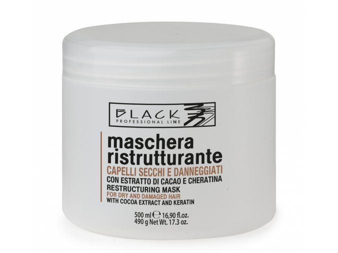 Black Maschera Cioccolato E Cheratina 500ml - vlasová maska s kakaem a keratinem