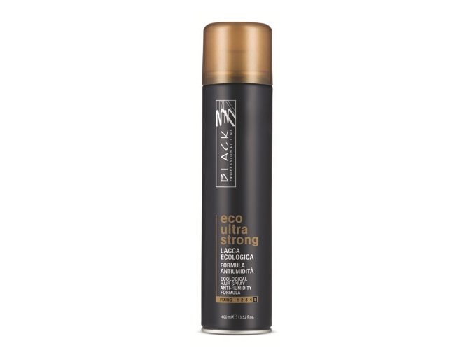 Black Ultra Strong ECO Spray Pevně tužící lak s leskem