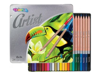 pastelky artist colorino 24 ks kovovy box