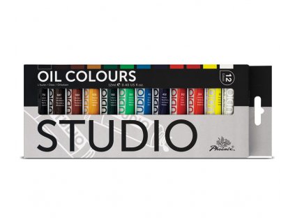 Phoenix Arts Oil Colours Studio olejove barvy sada 12x12 ml