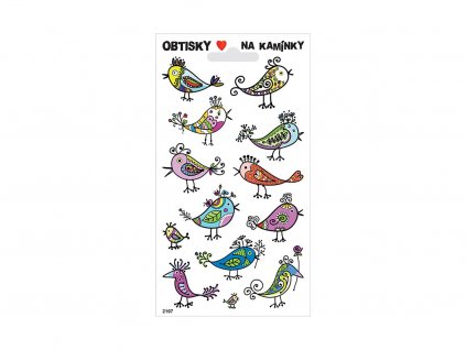 obtisky na kaminky ptacci 9 5x17cm