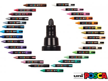 Akrylová fixa UNI POSCA PC-5M, linka 1,8-2,5 mm - více barev