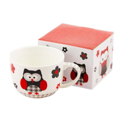 Porcelánový hrnek 500 ml - černá sova