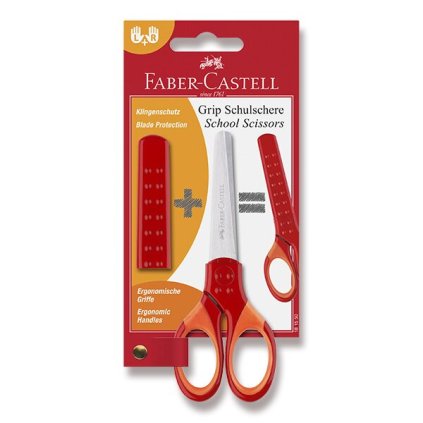 Školní nůžky Faber-Castell červené