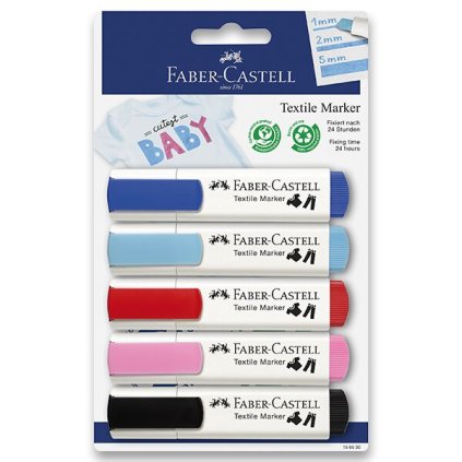Popisovače na textil Faber-Castell 5 barev