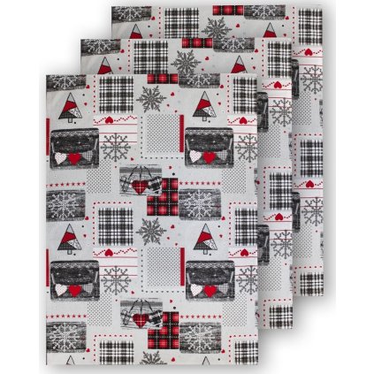 HOME ELEMENTS Sada 3 utěrek 50 x 70 cm,  Zimní šedý  Home Elements