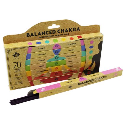 Sada vonných tyčinek-7 vůní x 10 tyčinek Balanced Chakra  ARÔME