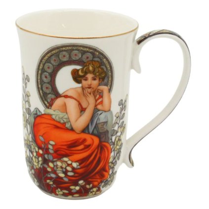 HOME ELEMENTS Porcelánový hrnek 400 ml, Mucha světlý