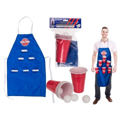 Společenská hra Beer Pong se zástěrou