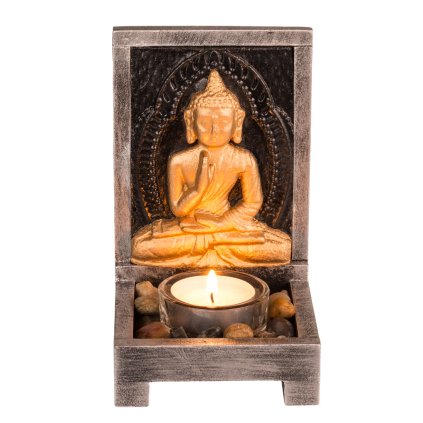 Dřevěný stojan na svíčku, Buddha