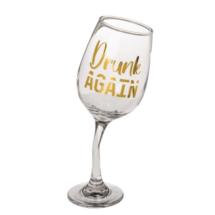 Sklenice na víno Drunk Again,  420 ml  GiftyCity