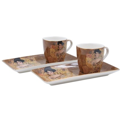 HOME ELEMENTS Espresso set 2 x 65 ml s podtácky, Klimt, Adele