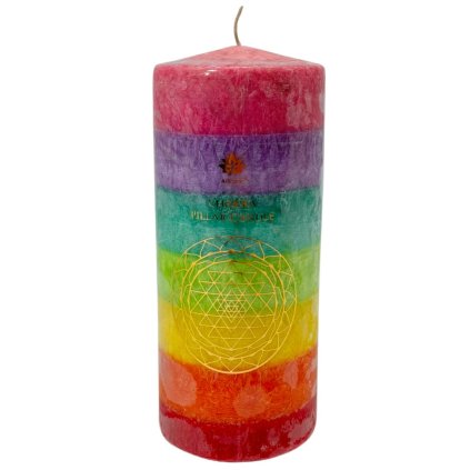 ARÔME Sloupová svíčka Čakra, 7 barev, bez vůně