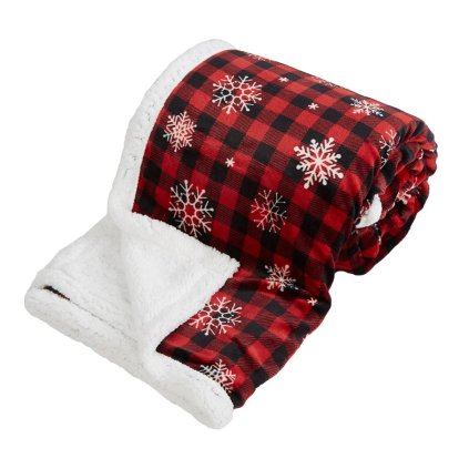 HOME ELEMENTS Deka s beránkem 150*200, Káro s vločkami  Home Elements