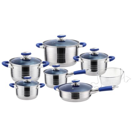 Sada nádobí 13dílná, úchyty v barvě modré  Haus Roland