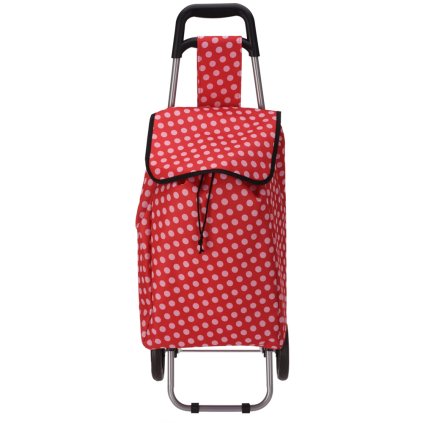 HOME ELEMENTS Nákupní taška na kolečkách, červená s bílými puntíky