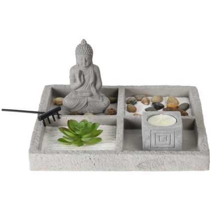 HOME ELEMENTS Zenová zahrádka Buddha, čtverec