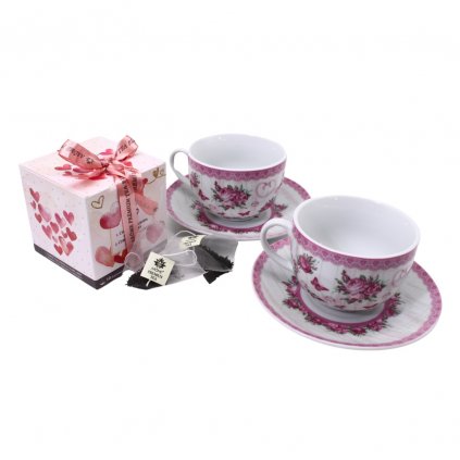 HOME ELEMENTS Dárkový set - Porcelánové šálky a sada čajů