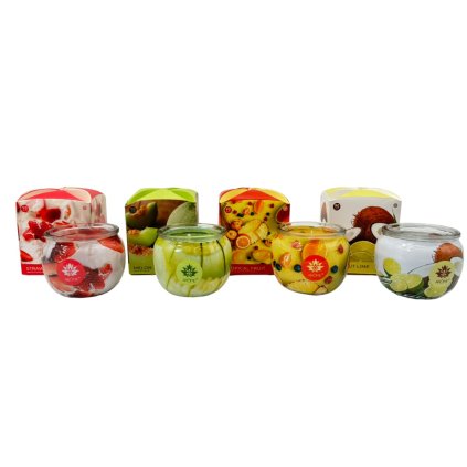 ARÔME Set svíček  ve skle a flower boxu 4 x 90g,  mix ovocných vůní  ARÔME