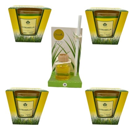 ARÔME Set Citronella, svíčky a difuzér 50 ml