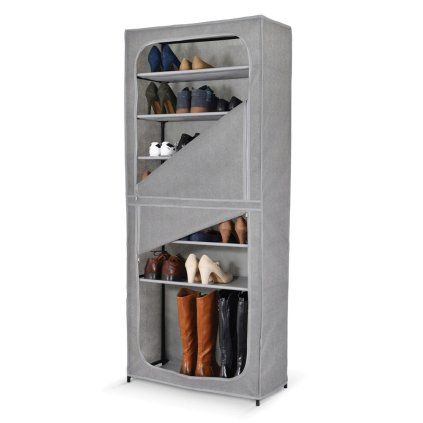 Textilní uzavíratelný regál se 7 policemi  Domopak