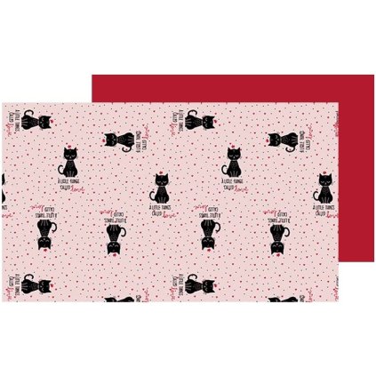 HOME ELEMENTS Prostírání 33*45 cm 6ks, Kočka nová  Home Elements