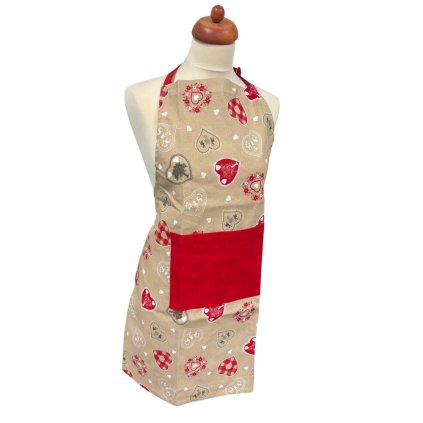 HOME ELEMENTS Kuchyňská zástěra 60*80 cm, srdce  Home Elements