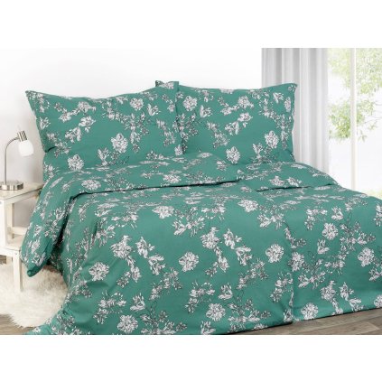 Povlečení flanelové, petrolejové Lilie  Dreamy Linens