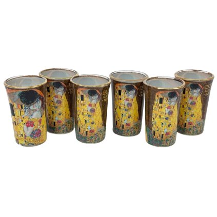 Skleněný panák Gustav Klimt, 6 ks, 40 ml Dini
