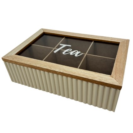 Box na čaje se šesti přihrádkami barva béžová  Koop