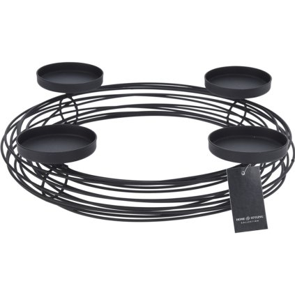 Svícen černý kovový 35cm  Dini