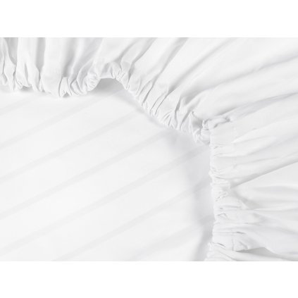 Prostěradlo damaškové, bílé proužky 24/6 mm  Dreamy Linens