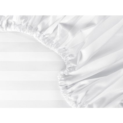 Prostěradlo damaškové, bílé proužky 2 cm  Dreamy Linens