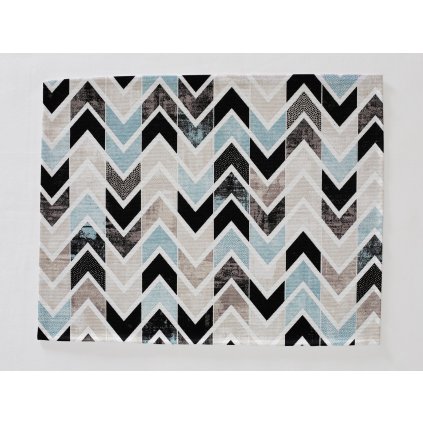Prostírání bavlněné, modré Elegantní cikcak  Dreamy Linens